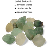 Piatra rulata din Fluorit Verde Natural - Claritate Mentala, 3-4 cm