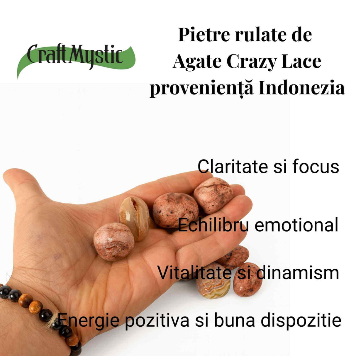 Piatra Naturala Crazy Lace Agate din Indonezia – Vitalitate, Echilibru si Energie Pozitiva