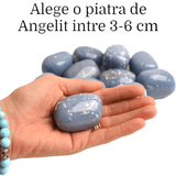Piatra rulata din Angelit natural - Conexiune Spirituala si Liniste 3-4 cm