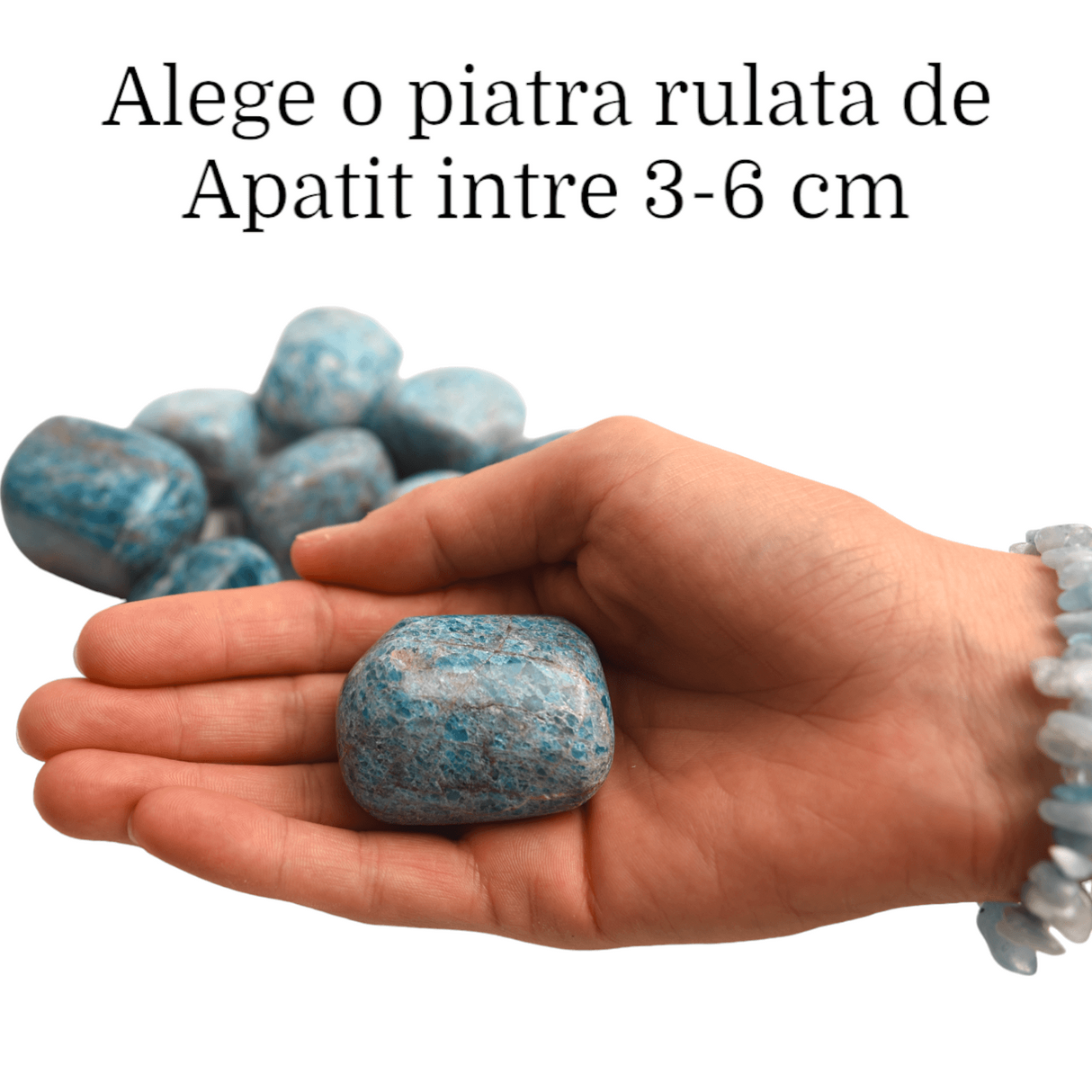 Piatra rulata din Apatit natural - Creativitate si Concentrare Mentala 3-4 cm