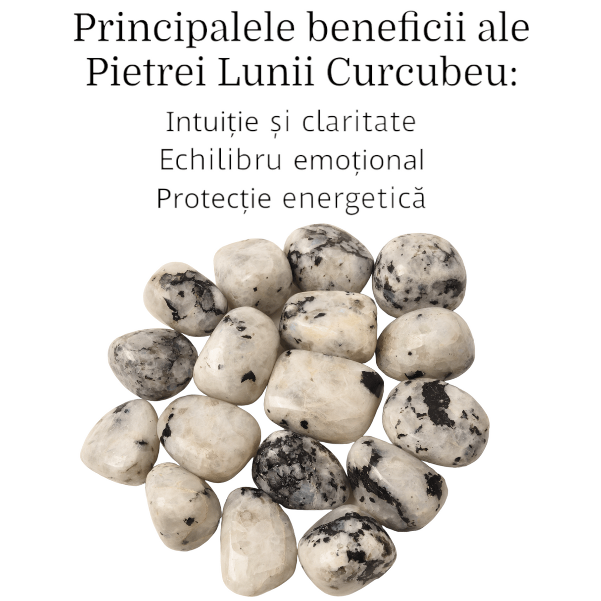 Piatra rulata din Piatra lunii curcubeu natural - Armonie si Intuitie in Viata Ta 3-4 cm