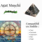 Piramida Moss Agate 55-60 mm - Echilibru Energetic si Vindecare Naturala