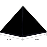 Generator de energie unic din cristal natural de Obsidian Negru in forma de piramida 8 cm