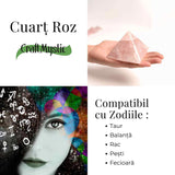 Piramida Cuart Roz Brut Lucrata Manual 5.5x5.5x3 cm - Armonie si Vindecare