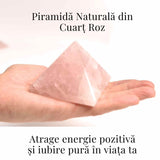 Piramida Cuart Roz Brut Lucrata Manual 5.5x5.5x3 cm - Armonie si Vindecare