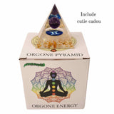 Piramida de Energie Orgonica 6 cm cu Cristale de Vindecare specifice Zodiei Berbec pentru Relaxare, Meditatie si Ornament