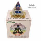 Piramida de Energie Orgonica 6 cm cu Cristale de Vindecare specifice Zodiei Berbec pentru Relaxare, Meditatie si Ornament