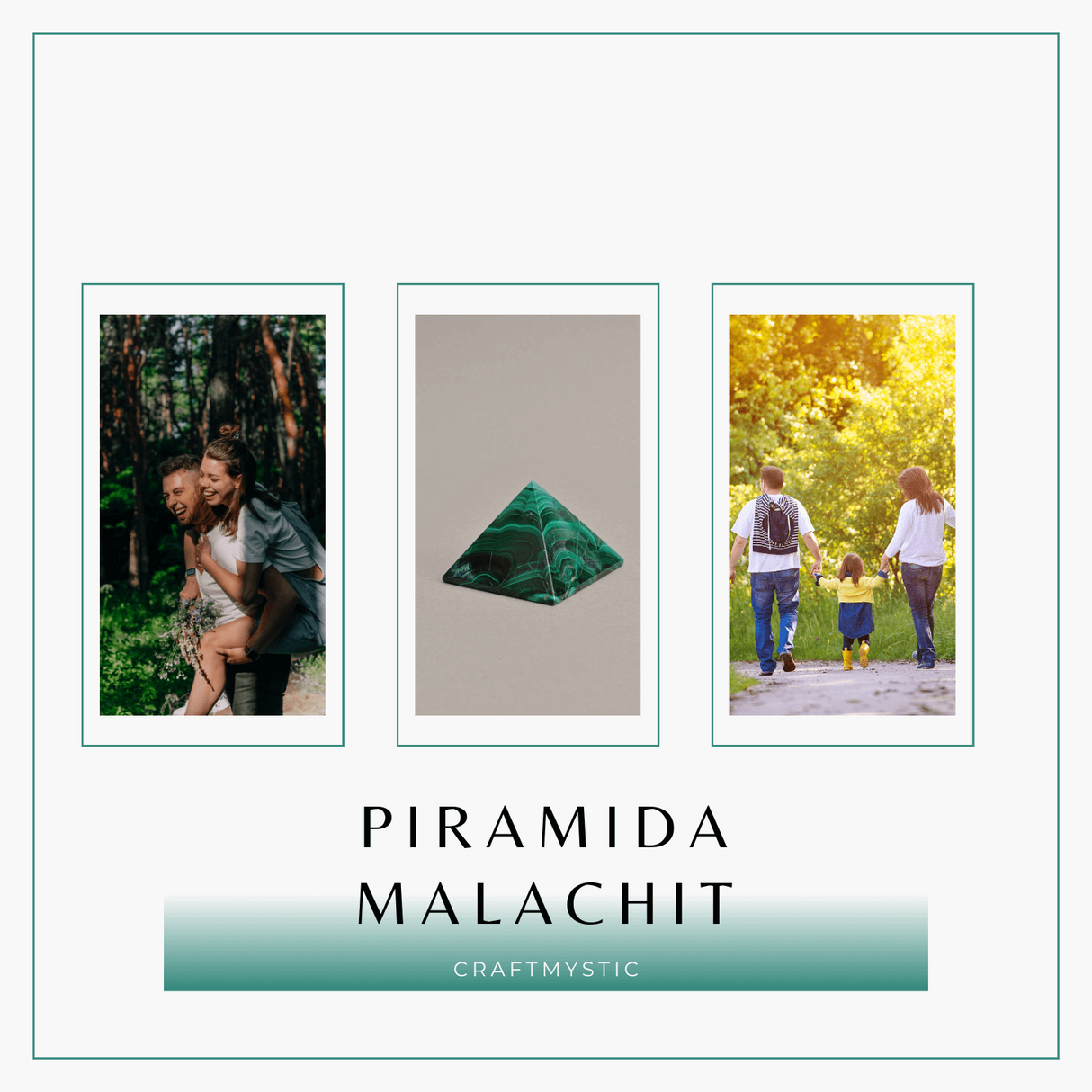 Piramida Malachit natural H 40-45 mm Latime 60 mm 210-230 gr - Sursa de Echilibru si Armonie
