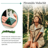 Piramida Malachit natural H 40-45 mm Latime 60 mm 210-230 gr - Sursa de Echilibru si Armonie