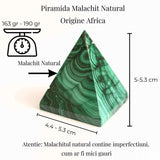 Piramida Malachit natural H 5 - 5.3 cm Latime 4.4 - 5.3 cm 163-190 gr - Claritate Mentala si Focus