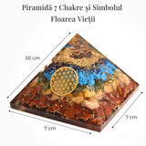 Piramida Orgonica 7 Chakre cu Floarea Vietii - Energie si Armonie