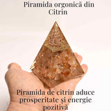 Piramida Orgonica cu Citrin Natural - Prosperitate, Energie Pozitiva si Claritate Mentala