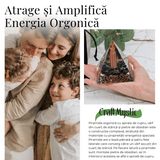 Piramida Orgonica Obsidian cu Varf de Cuart de Stanca si Spirala de Cupru - Protectie