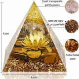 Piramida Orgonica cu cristale vindecatoare Ochi de Tigru 6 cm- Protectie Energetica si Claritate