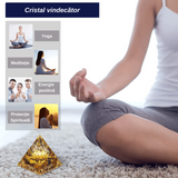 Piramida Orgonica cu cristale vindecatoare Ochi de Tigru 6 cm- Protectie Energetica si Claritate