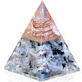Piramida Inspirationala Orgonica pentru Succes | Piramida Orgone din Piatra Lunii Curcubeu - Liniste - Dezvoltare - Putere