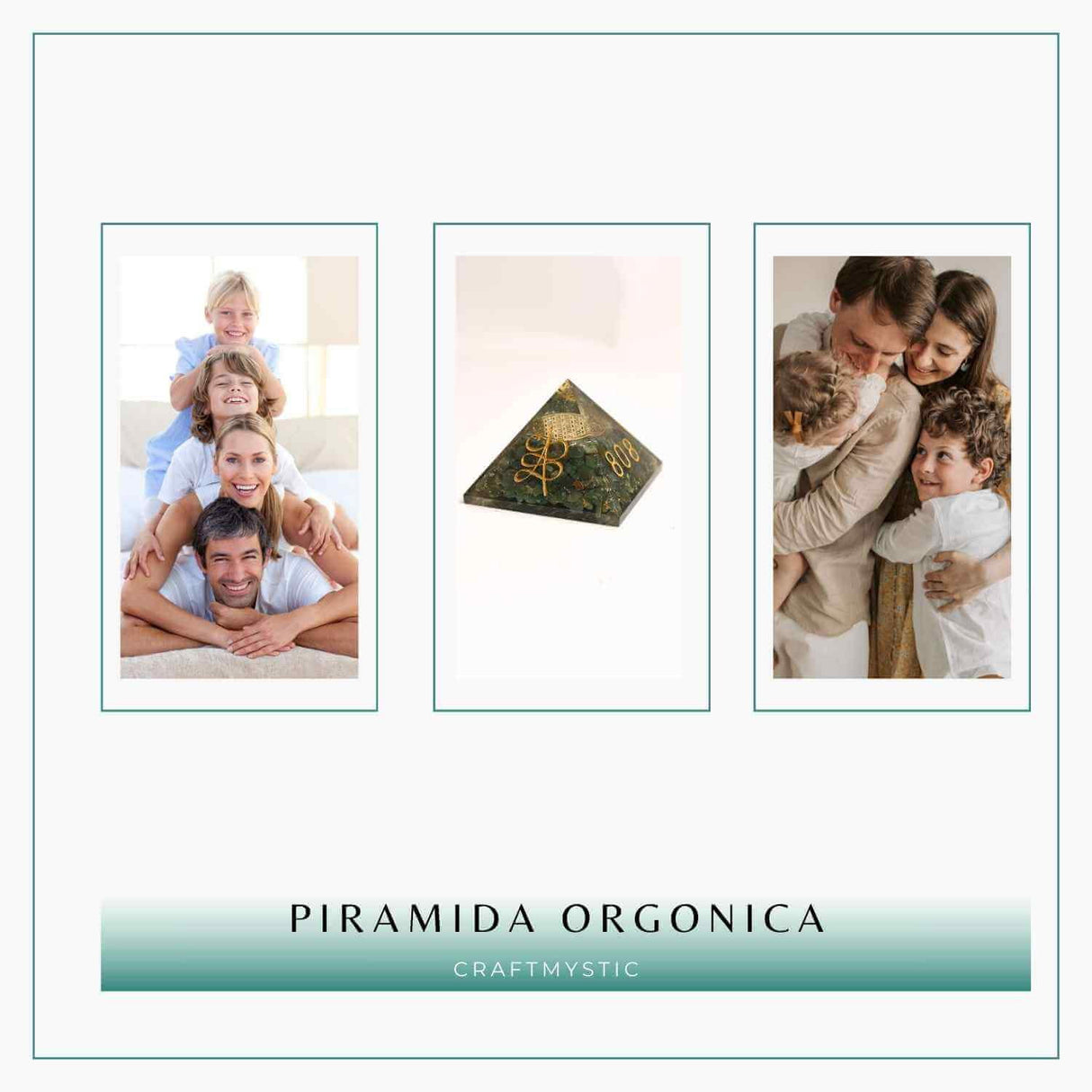 Piramida Orgonica cu Simboluri Zibu si Jad Verde – Energia Secreta a Echilibrului