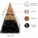 Piramida Orgonica 10 cm cu Turmalina Neagra - Cristal - Echilibrare Chakra - Generator de Energie Orgonica - Protectie impotriva E-misiilor - Cristal Vindecator - Meditatie - Yoga