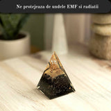 Piramida Orgonica 10 cm cu Turmalina Neagra - Cristal - Echilibrare Chakra - Generator de Energie Orgonica - Protectie impotriva E-misiilor - Cristal Vindecator - Meditatie - Yoga