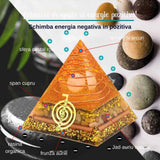 Piramida Orgonit 8.5 cm pentru energie pozitiva, echilibrare spirituala si protectie impotriva emisiilor electromagnetice