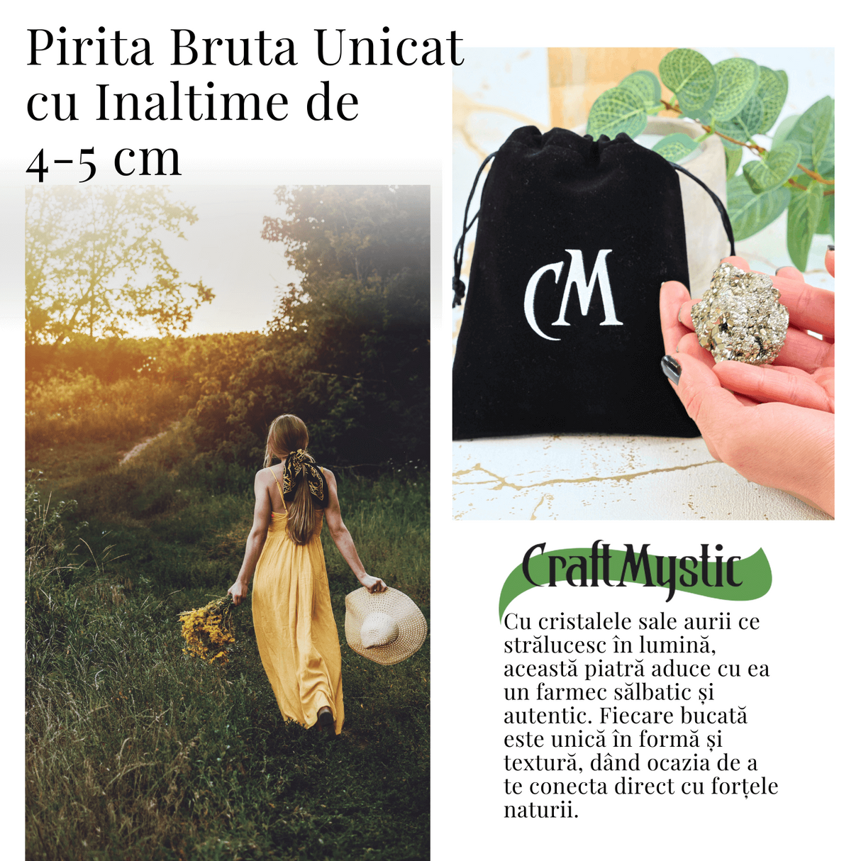 Specimen Pirita Bruta 4-5 cm - Creste Energia si Increderea
