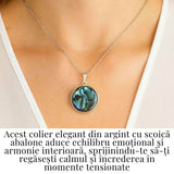 Armonie Interioara si Energie Oceanica - Colier Rotund cu Scoica Abalone si Argint 925