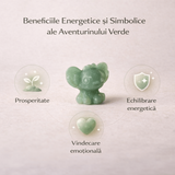 Figurina din aventurin verde, pastratoare de speranta si echilibru interior.