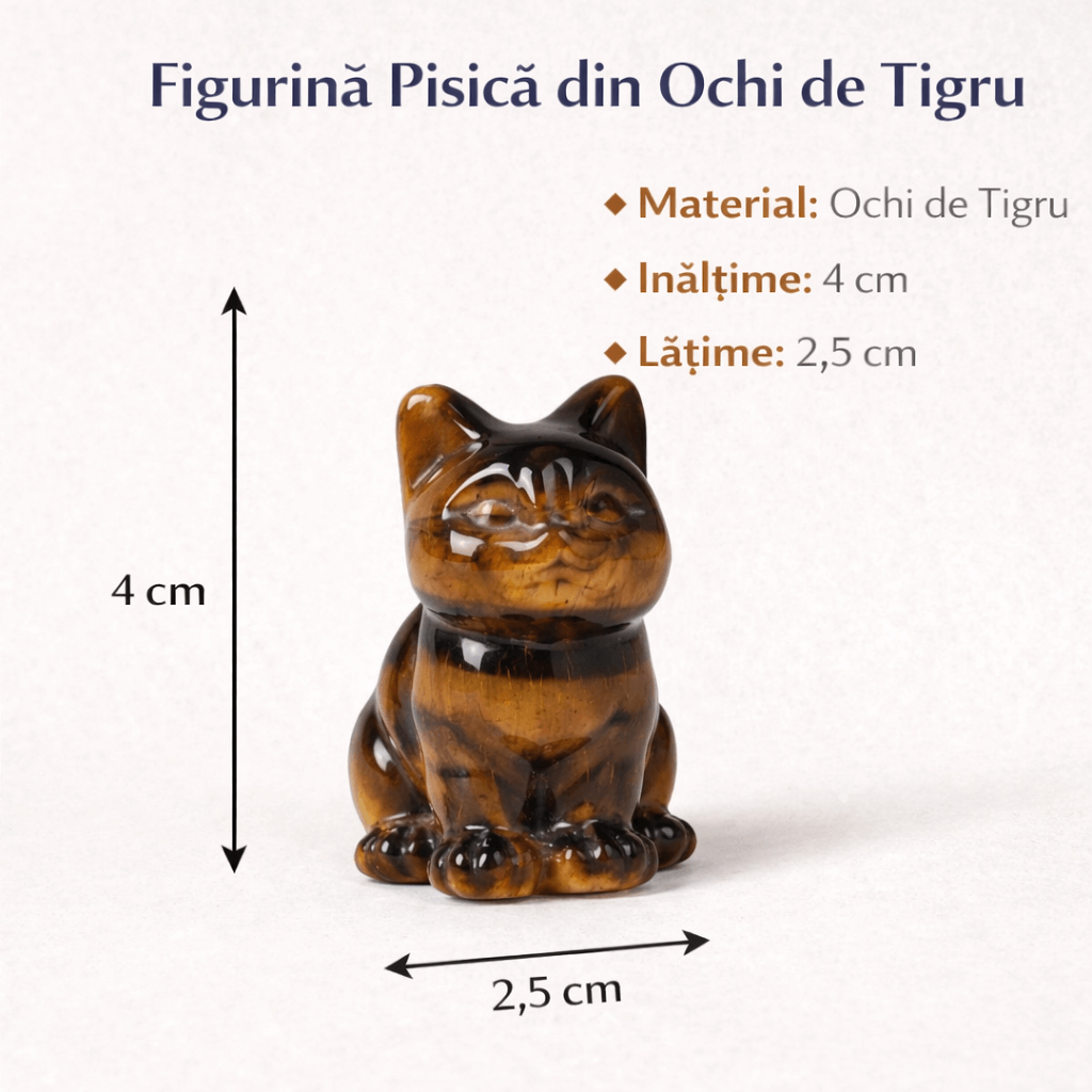 Figurina Pisica din Ochi de Tigru – Protectie, Curaj si Incredere Personala