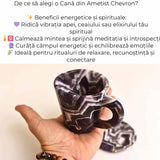 Cana din Ametist Chevron cu suport - Un ritual al rafinamentului spiritual