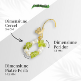 Transformare si Lumina - Cercei cu Peridot, Perle si Fluture