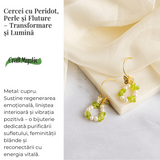 Transformare si Lumina - Cercei cu Peridot, Perle si Fluture