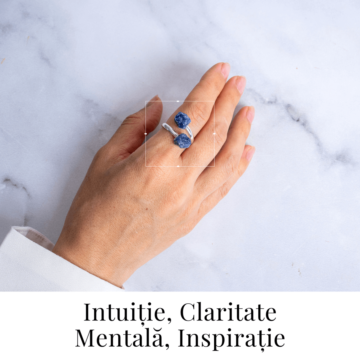 Ghidare si inspiratie - Inel cu dubla piatra sodalit in forma bruta