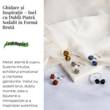 Ghidare si inspiratie - Inel cu dubla piatra sodalit in forma bruta