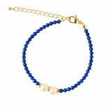Intelegere si Claritate - Bratara din Lapis Lazuli Fatetat si Perle Naturale de Cultura