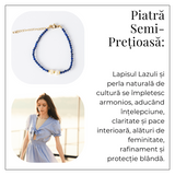 Intelegere si Claritate - Bratara din Lapis Lazuli Fatetat si Perle Naturale de Cultura
