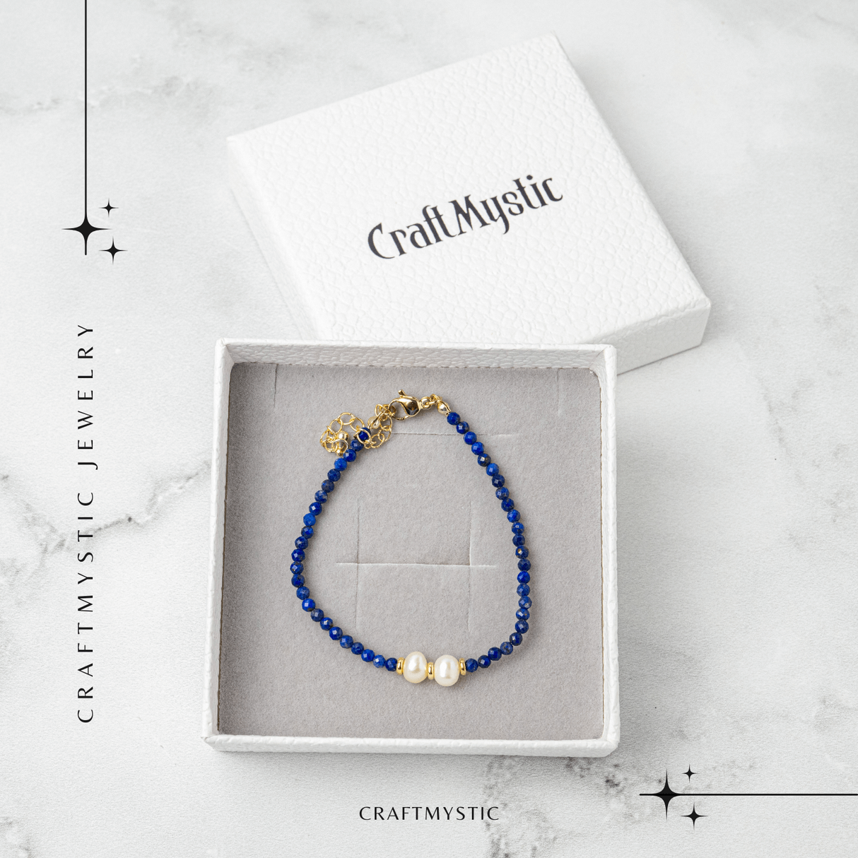 Intelegere si Claritate - Bratara din Lapis Lazuli Fatetat si Perle Naturale de Cultura