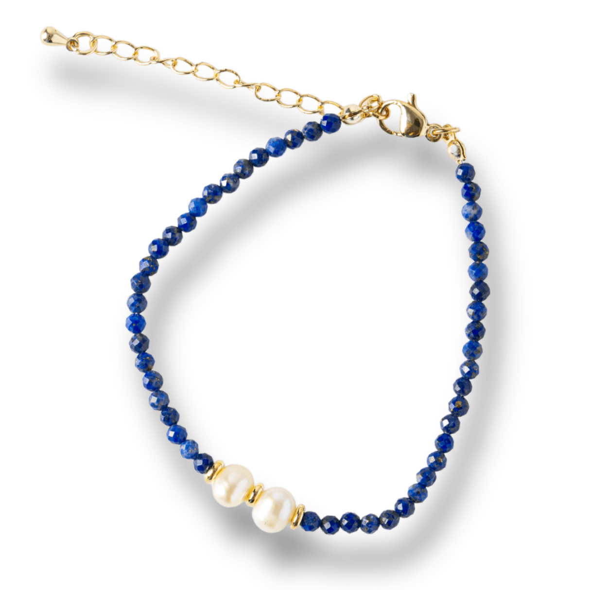 Intelegere si Claritate - Bratara din Lapis Lazuli Fatetat si Perle Naturale de Cultura
