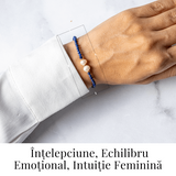 Intelegere si Claritate - Bratara din Lapis Lazuli Fatetat si Perle Naturale de Cultura