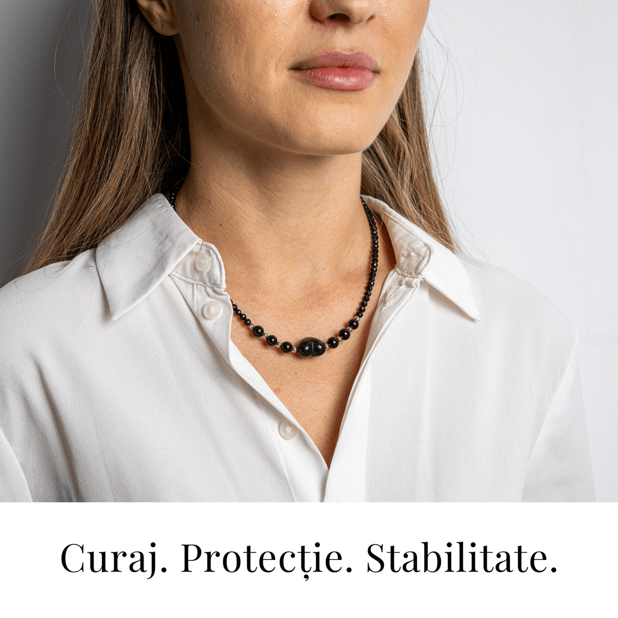 Protectie si Echilibru - Colier Inima din Obsidian de Gheata si Obsidian Natural