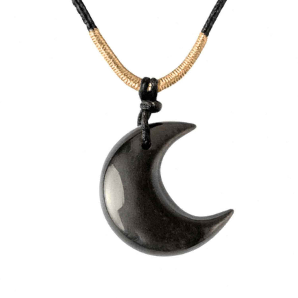 Protectie si Claritate - Colier Luna din Obsidian de Gheata Natural