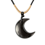 Protectie si Claritate - Colier Luna din Obsidian de Gheata Natural