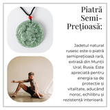 Colier din jadit rusesc natural cu dragon protectiv - talisman de forta si echilibru
