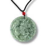 Colier din jadit rusesc natural cu dragon protectiv - talisman de forta si echilibru
