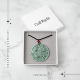 Colier din jadit rusesc natural cu dragon protectiv - talisman de forta si echilibru