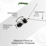 Protectie si Echilibru - Colier Pisica din Otel Inoxidabil cu Obsidian