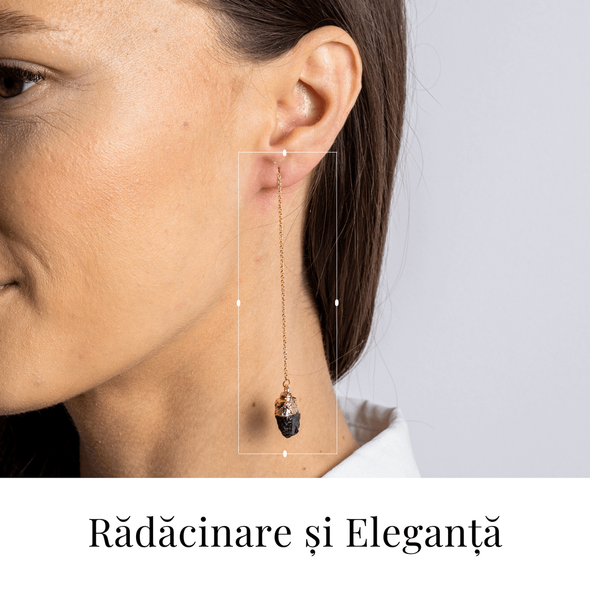 Radacinare si Eleganta - Cercei cu Turmalina si Lant Subtire