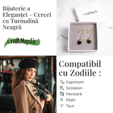 Radacinare si Eleganta - Cercei cu Turmalina si Lant Subtire