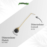 Radacinare si Eleganta - Cercei cu Turmalina si Lant Subtire