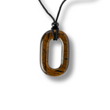 Colier cu Pandantiv Oval din Ochi de Tigru Natural - Putere si Protectie