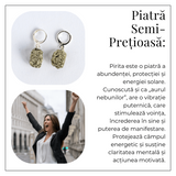 Talisman pentru succes si scut energetic - Cercei argintii cu Pirita